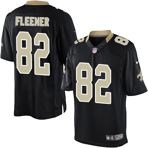Youth Elite Coby Fleener Nike Jersey Black Home - #82 NFL New Orleans Saints